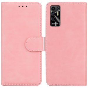 For Tecno Pova 2 Skin Feel Pure Color Flip Leather Phone Case(Pink) (OEM)