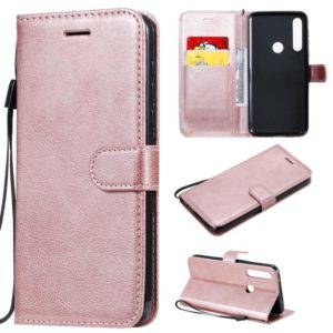 For Motorola Moto G Power Solid Color Horizontal Flip Protective Leather Case with Holder & Card Slots & Wallet & Lanyard(Rose Gold) (OEM)