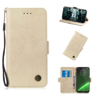 Multifunctional Horizontal Flip Retro Leather Case with Card Slot & Holder for Motorola G7 / G7 Plus(Gold) (OEM)