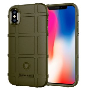 For iPhone X Full Coverage Shockproof TPU Case(Green) (OEM)
