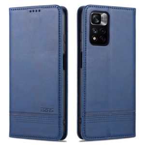 For Redmi Note 11 Pro Overseas Version AZNS Magnetic Calf Texture Leather Phone Case(Dark Blue) (AZNS) (OEM)
