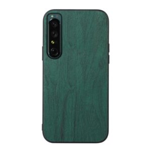 For Sony Xperia 1 IV Wood Texture PU Phone Case(Green) (OEM)