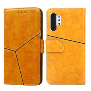 For Samsung Galaxy Note10+ Geometric Stitching Horizontal Flip TPU + PU Leather Case with Holder & Card Slots & Wallet(Yellow) (OEM)