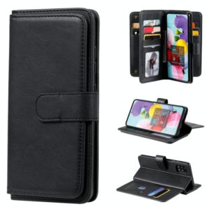 For Samsung Galaxy A51 (4G) Multifunctional Magnetic Copper Buckle Horizontal Flip Solid Color Leather Case with 10 Card Slots & Wallet & Holder & Photo Frame(Black) (OEM)
