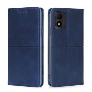 For TCL 303 Cow Texture Magnetic Horizontal Flip Leather Phone Case(Blue) (OEM)