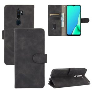 For OPPO A9 (2020) / A11 / A11X / A5 (2020) Solid Color Skin Feel Magnetic Buckle Horizontal Flip Calf Texture PU Leather Case with Holder & Card Slots & Wallet(Black) (OEM)
