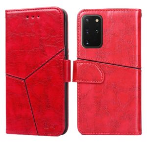 For Samsung Galaxy S20+ Geometric Stitching Horizontal Flip TPU + PU Leather Case with Holder & Card Slots & Wallet(Red) (OEM)