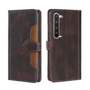 For Sharp Aquos R5G Skin Feel Straw Hat Magnetic Buckle Leather Phone Case(Brown) (OEM)