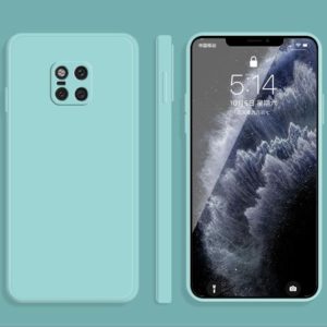 For Huawei Mate 20 Pro Solid Color Imitation Liquid Silicone Straight Edge Dropproof Full Coverage Protective Case(Sky Blue) (OEM)