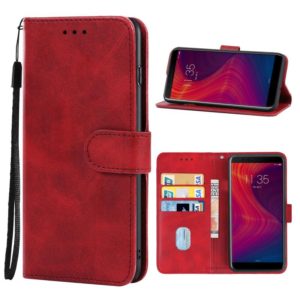 Leather Phone Case For Lenovo K5 Play(Red) (OEM)