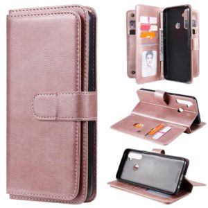 For OPPO Realme 5 Multifunctional Magnetic Copper Buckle Horizontal Flip Solid Color Leather Case with 10 Card Slots & Wallet & Holder & Photo Frame(Rose Gold) (OEM)