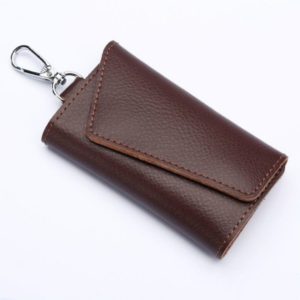 Multifunctional Litchi Texture Leather Keychain Bag Car Key Bag(Coffee) (OEM)