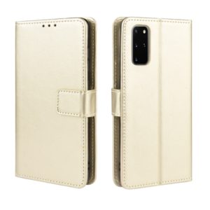 For Galaxy S20+/S20+5G Retro Crazy Horse Texture Horizontal Flip Leather Case with Holder & Card Slots & Photo Frame(Gold) (OEM)