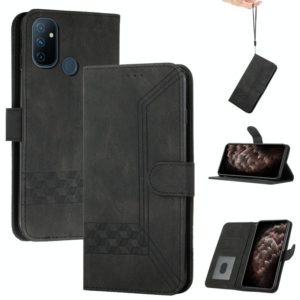 Cubic Skin Feel Flip Leather Phone Case For OnePlus Nord N100 4G(Black) (OEM)