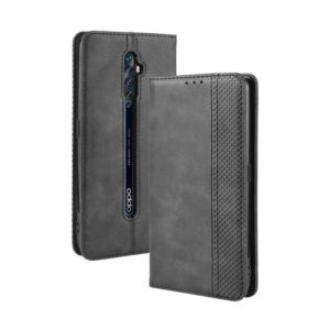 For Oppo Reno2 F/ Reno2 Z Magnetic Buckle Retro Crazy Horse Texture Horizontal Flip Leather Case with Holder & Card Slots & Photo Frame(Black) (OEM)