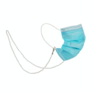 Drop-Shaped Beaded Crystal Mask Anti-Lost Lanyard Fashion Glasses Chain(White) (OEM)