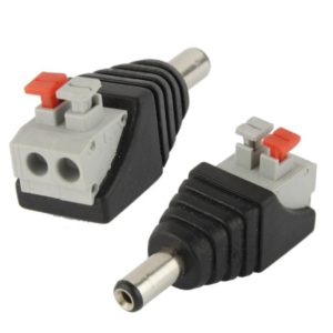 5.5mm x 2.1mm DC Power Male Jack to 2 Conductor Screw Down Connector for LED Light Controller (OEM)