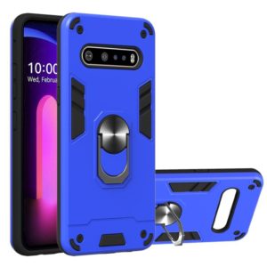 For LG V60 ThinQ 5G 2 in 1 Armour Series PC + TPU Protective Case with Ring Holder(Dark Blue) (OEM)
