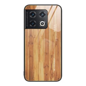 For OnePlus 10 Pro Wood Grain Glass Protective Case(Yellow) (OEM)