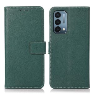 For OnePlus Nord N200 Litchi Texture PU + TPU Horizontal Flip Leather Case with Holder & Card Slots & Wallet(Dark Green) (OEM)