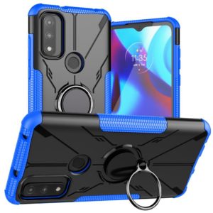 For Motorola G Pure Armor Bear Shockproof PC + TPU Phone Case with Ring Holder(Blue) (OEM)