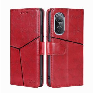 For Huawei Nova 9 SE 4G Geometric Stitching Horizontal Flip Leather Phone Case(Red) (OEM)