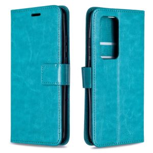 For Huawei P40 Pro Crazy Horse Texture Horizontal Flip Leather Case with Holder & Card Slots & Wallet & Photo Frame(Blue) (OEM)