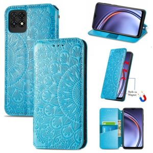 For Huawei Maimang 10 SE Blooming Mandala Embossed Pattern Magnetic Horizontal Flip Leather Case with Holder & Card Slots & Wallet(Blue) (OEM)