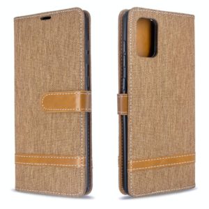 For Galaxy A71 Color Matching Denim Texture Horizontal Flip PU Leather Case with Holder & Card Slots & Wallet & Lanyard(Brown) (OEM)
