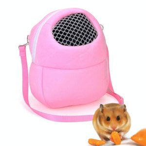 Pet Bag Small Pet Hamster Carrier Pure Color Leash Travel Bag, Size:L(Pink) (OEM)