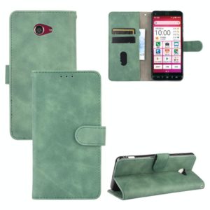 For Kyocera Basio 4 KYV47 Solid Color Skin Feel Magnetic Buckle Horizontal Flip Calf Texture PU Leather Case with Holder & Card Slots & Wallet(Green) (OEM)