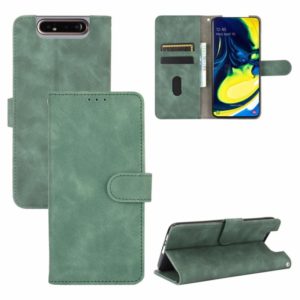For Samsung Galaxy A80 Solid Color Skin Feel Magnetic Buckle Horizontal Flip Calf Texture PU Leather Case with Holder & Card Slots & Wallet(Green) (OEM)