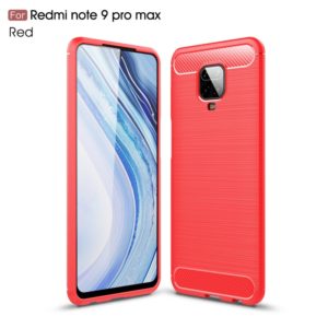 For Xiaomi Redmi Note 9 Pro Max / Note 9 Pro / Note 9S Brushed Texture Carbon Fiber TPU Case(Red) (OEM)