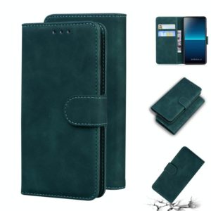 For Sony Xperia L4 Skin Feel Pure Color Flip Leather Phone Case(Green) (OEM)