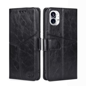 For Nothing Phone 1 Geometric Stitching Leather Phone Case(Black) (OEM)