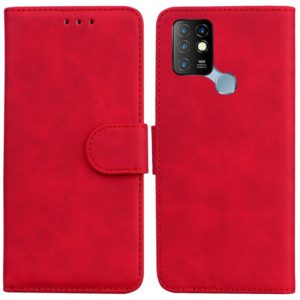For Infinix Hot 10 X682 Skin Feel Pure Color Flip Leather Phone Case(Red) (OEM)