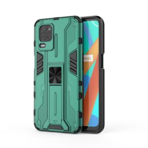 For OPPO Reno6 5G Supersonic PC + TPU Shock-proof Protective Case with Holder(Green) (OEM)