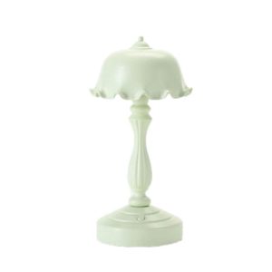 Retro Charging Table Lamp Bedroom Bed LED Eye Protection Light(LD04 Flower Hat Light Green) (OEM)