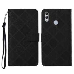 For Huawei P smart 2019 / Honor 10 Lite Ethnic Style Embossed Pattern Horizontal Flip Leather Case with Holder & Card Slots & Wallet & Lanyard(Black) (OEM)