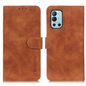 For OnePlus 9R KHAZNEH Retro Texture PU + TPU Horizontal Flip Leather Case with Holder & Card Slots & Wallet(Brown) (OEM)