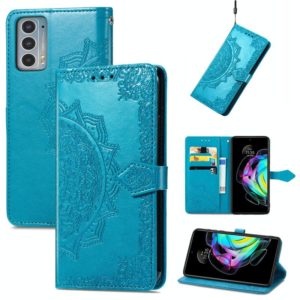 For Motorola Edge 20 Mandala Embossing Pattern Horizontal Flip Leather Case with Holder & Card Slots & Wallet & Lanyard(Blue) (OEM)