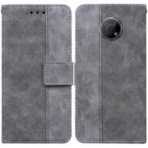 For Nokia G300 Geometric Embossed Leather Phone Case(Grey) (OEM)