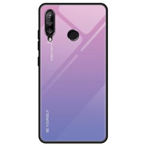 For Huawei Enjoy 9s / Honor 10i / Honor 20i / P Smart+ 2019 Gradient Color Glass Case(Light Purple) (OEM)