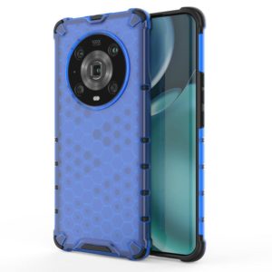 For Honor Magic4 Pro Shockproof Honeycomb PC + TPU Phone Case(Blue) (OEM)