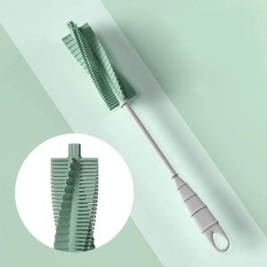Silicone Baby Bottle Long Handle Cup Cleaning Brush 360 Degree Rotating Bottle Brush(Green) (OEM)