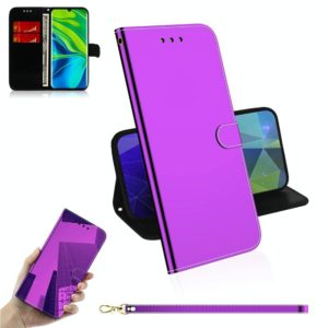 For Xiaomi Mi CC9 Pro / Note 10 / Note 10 Pro Mirror-like Magnetic Attraction Horizontal Flip Leather Case with Lanyard, Support Holder & Card Slot & Wallet(Purple) (OEM)