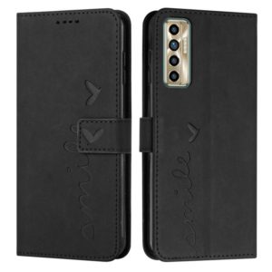 For Tecno Camon 17 Pro/Camon 17P Skin Feel Heart Pattern Leather Phone Case(Black) (OEM)