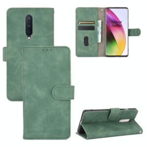 For OnePlus 8 Solid Color Skin Feel Magnetic Buckle Horizontal Flip Calf Texture PU Leather Case with Holder & Card Slots & Wallet(Green) (OEM)