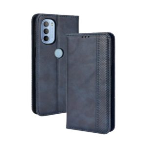 For Motorola Moto G41 / G31 Magnetic Buckle Retro Crazy Horse Leather Phone Case(Blue) (OEM)