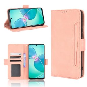 For Infinix Hot 12 Play Skin Feel Calf Texture Card Slots Leather Phone Case(Pink) (OEM)